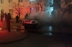 خودرویی که در مسکن مهر دولت آباد کرمانشاه آتش گرفت| لینک های تصویری
